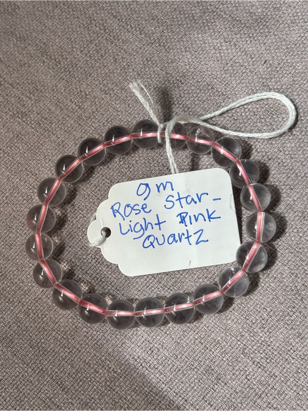 Light Pink Rose Quartz Beaded Bracelet